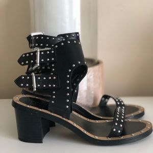 Studded black sandals